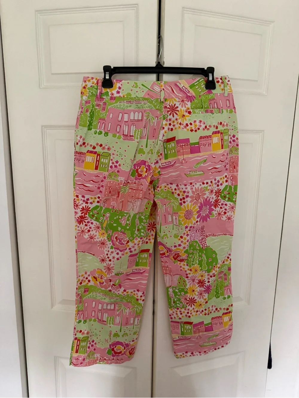 Vintage Lilly Pulitzer Negresco World Multicolor Cropped Pant Pastel Size 10
